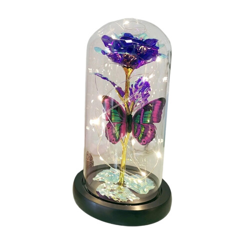 Akryl Guld Rose Natlampe – 22 cm 1