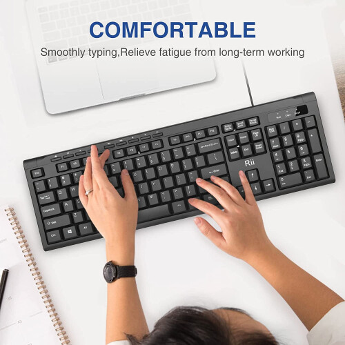 Tastiera USB cablata ultra sottile RK907 per Mac e PC 1