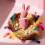 Flocked Standing Easter Bunny Figurine Pink S-5.2 inch 8