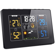 Weather Station Wireless Indoor Outdoor with Clock, Digital Home Weather Thermometer, Forecast Station with Temperature