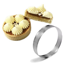 6 Moules à Circulaires de 18 cm avec Trous en Acier Inoxydable pour Tartes Aux Fruits, Quiches, Gâteaux, Mousses, Ustensiles de Cuisine