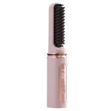 Cordless Hair Straightener Brush,Fast Heating Straightening Brush with Adjustable Temperature, Ideal for Curly Hair