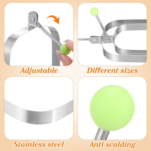 FRCOLOR 4pcs Frying Egg Cooking Ring Stainless Steel Rectangular Molding for Breakfast 1
