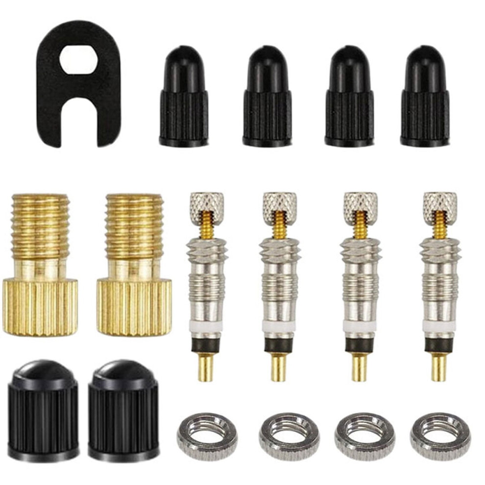 Tire Valve Adapter Valve Bicycle Kit Presta Valve Fittings Useful 9448196315309