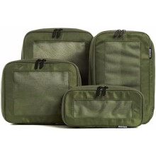 Kompressions-Packwürfel für Reisen – Gepäckorganizer-Taschen – Packwürfel mit Doppelreißverschluss für Koffer (4er-Pack, Olivgrün)