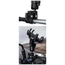 Kamera-Klemmhalterung, Super-Klemmadapter, Doppelkopf-Multifunktionshalterung für Motorrad-Fahrrad-Kamerahalterungen, 9 cm