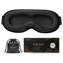 Masque de sommeil lesté 3D – Occultation totale, aucune pression sur les yeux, mousse à mémoire de forme douce, sangle ajustable – Idéal pour