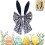 Bunny Ears Wreath Bow Dark Blue 16 inch 1