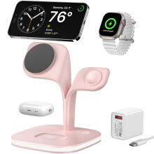 Support de chargeur sans fil pour iPhone 16/15/14/13/12, Apple Watch Series 1 à 9/Ultra, AirPods Pro – Compatible avec tous les appareils listés