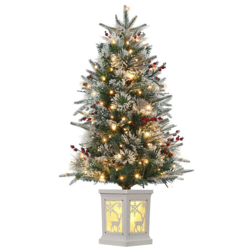 Christmas Tree Flocked Fiber Optic 3ft-4.5ft