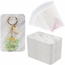 100 Pcs Marble Keychain Display Cards (3"x4.7") with Self-Sealing Bags – Jewelry Packaging Supplies