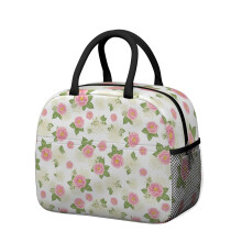 Boîte à lunch isotherme à motif floral pour femme – Étanche, portable pour le travail, la plage, les voyages, les pique-niques et le camping