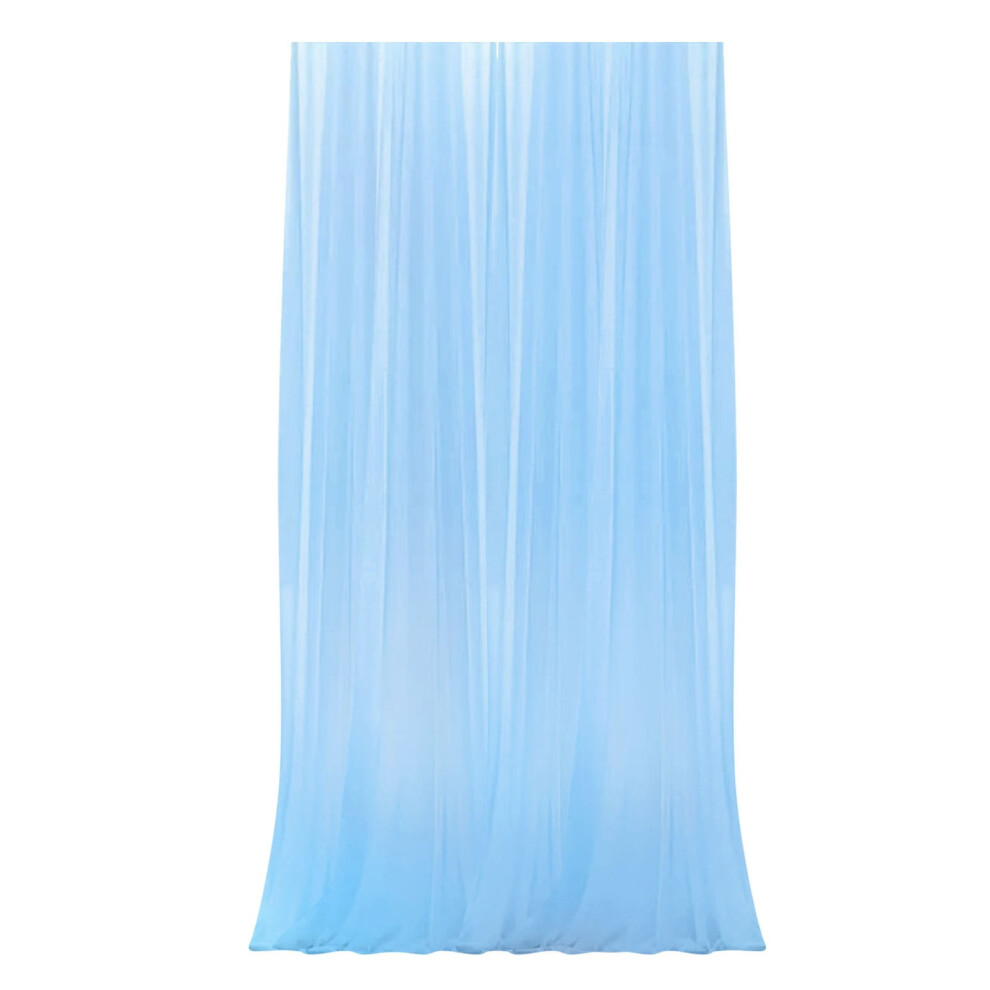 Tulle Backdrop Curtains 29.5 X 106.3 Inches Blue 9087558712334