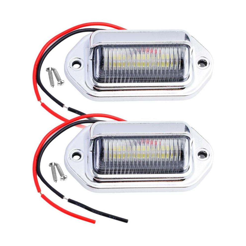 6 Led License Plate Tag Lamp For Truck Suv Trailer Universal 1/2Pcs V0y4 Light 9482726811367