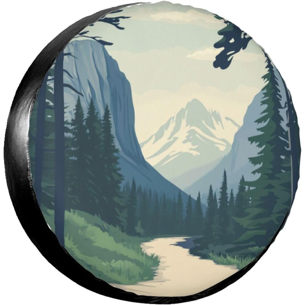 Mountains Forest Spare Tire Cover Weatherproof Universal Wheel Protectors For Rv Camper Travel Trailer Suv Truck 15 Inch 9482726811282