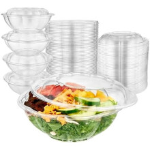24oz Clear Plastic Salad Bowls with Lids (50 Pack) – Disposable Takeout Containers for Fruit, Quinoa, Acai Bowls & Meal Prep