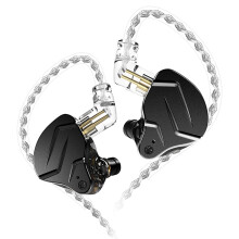 ZSN PRO X Wired Earbuds, Dual Driver In-Ear Monitors with Ergonomic Fit (S/M/L), 3.5mm Jack for Phones/Computers/Laptops – Black, No Mic