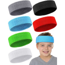 Faixas de cabeça infantis para esportes, 6 unidades, coloridas.