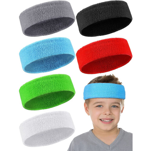 Fasce per la testa colorate per bambini, 6 pezzi