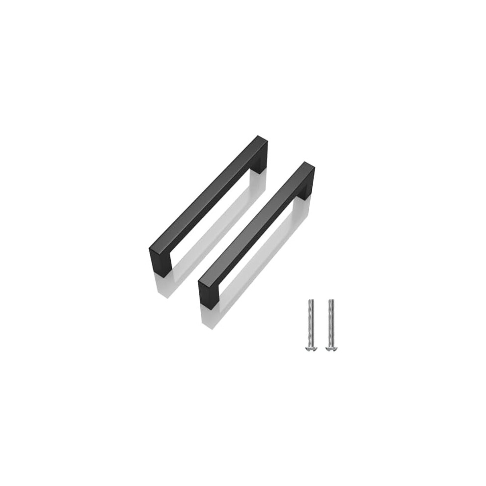 10-Pack 160Mm Matte Black Cabinet Pulls, Stainless Steel Square Drawer Handles Â Compatible With Standard Cabinets 9028731354620