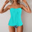 Μαγιό Tankini για γυναίκες, στράπλες, μπαντό μαγιό, μοντέρνο αδυνάτισμα, μονόχρωμο, 2 2