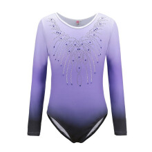 Leotards gleacaíochta muinchille fada do chailíní le gliondar 1 phíosa