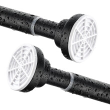 Tension Shower Curtain Rod 26-75", Stainless Steel, Black, No-Drill, Adjustable for Bathroom/Kitchen (2 Pack)