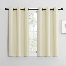 Room Darkening Thermal Insulated Grommet Curtains for Living Room (Beige, 2 Panels, 42x40")