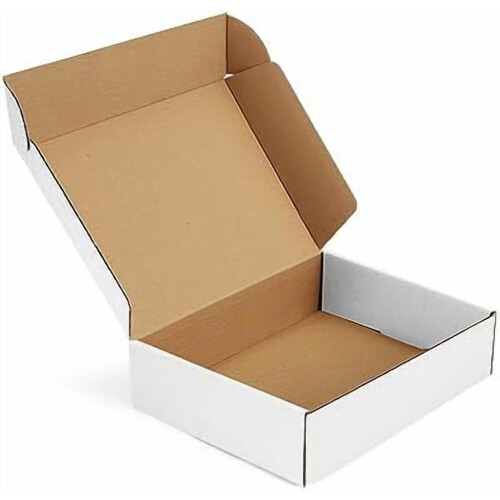 Shipping Boxes White Corrugated 12x9x3 Inch 22 Pack