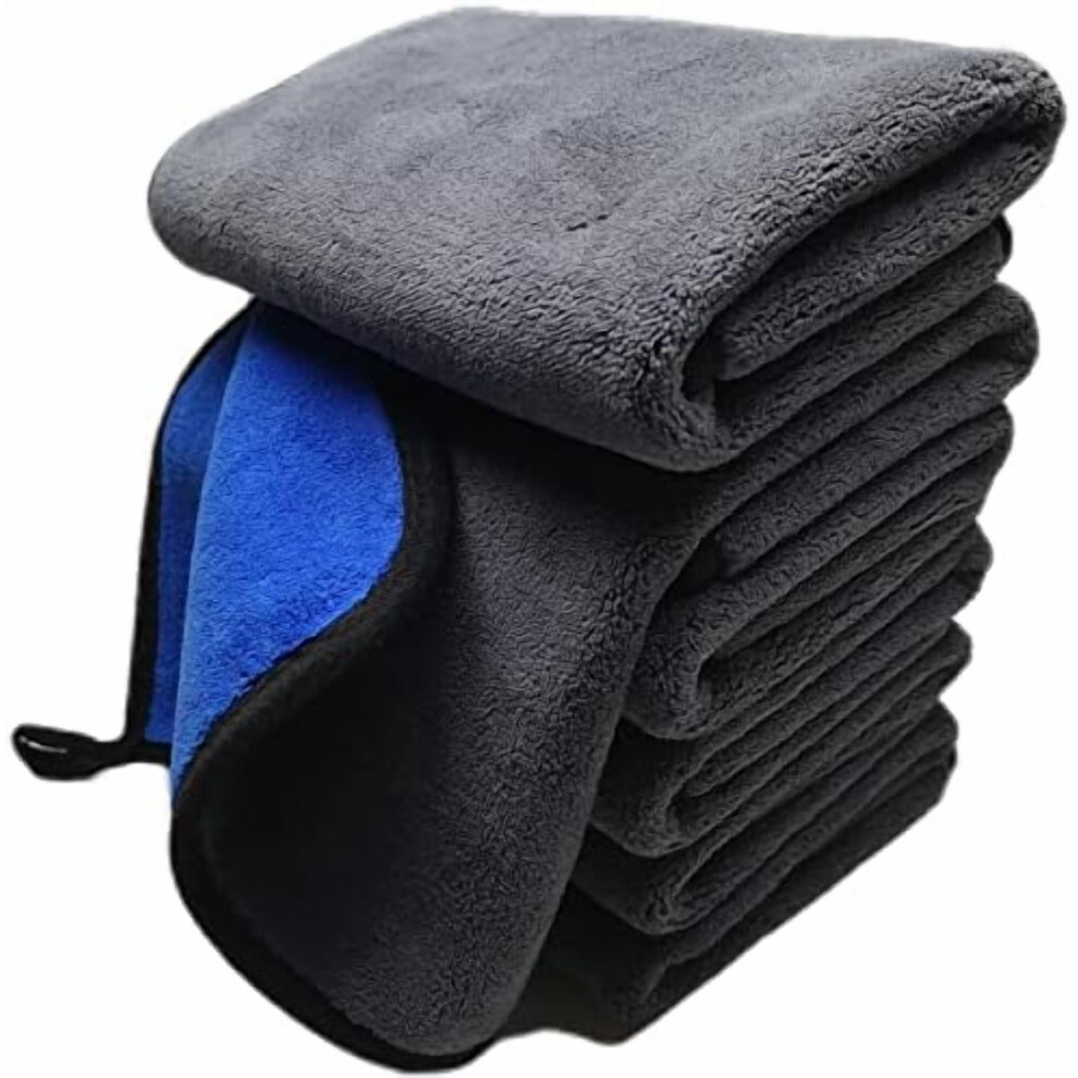 Ultrasoft 800Gsm Microfiber Car Towel (16X16in, -, 6Pk) Â Quick-Drying, Polishing & Waxing, Compatible With Auto Detailing Grey/Blue 9175034755330