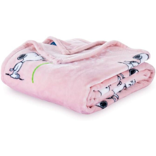 Pătură de pluș Peanuts Snoopy catifea loft spring roz twin