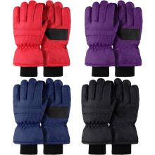 4 Pairs Kids Winter Ski Gloves Waterproof Snow Mittens Toddler Warm Full Finger Snow Gloves for Outdoor Activities