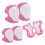 Set di 2 ginocchiere e gomitiere per bambini, rosa e bianche 1