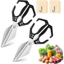 2025 New Seattleget Heavy-Duty Kitchen Shears, 2-in-1, 3Cr13 Stainless Steel, for Meat, Veggies & Nuts