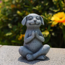 Yoga-Hundestatue aus Kunstharz, Zen-Garten-Außendekoration
