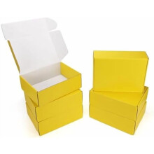 12x9x4" Yellow Gift Shipping Boxes (6-Pack), Tab Lock Tuck Top, Compatible with Small Business Packaging