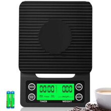 Coffee Scale with Timer, 0.1g Accuracy, 3kg Capacity, Portable Digital Scale for Pour Over & Espresso – Black