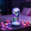 Gold Leaf Rose Glass Dome with LED Lights 1pc 6