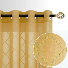 Gold Yellow Sheer Curtains with Grommets 63 in 2 Panels