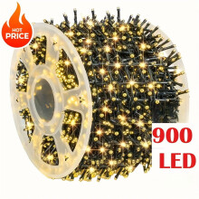 900 LED String Lights, 295FT, 8 Modes, Memory Function, Waterproof Green Wire, Outdoor/Indoor Decor (Multicolored/Cool/Warm White)