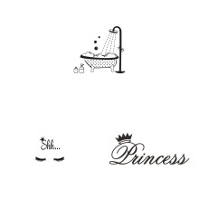 1/2/3PCS Princess “Sleep Here” Wall Decals, Removable Flower Quote Stickers for Kids' Bedroom, Nursery & Living Room Decor