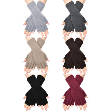 Women's Winter Fingerless Gloves Half-Finger Typing Style