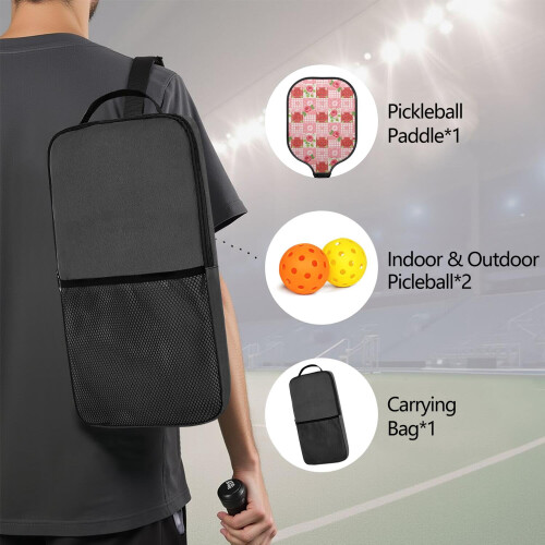 Σετ ρακέτες Pickleball με 2 μπάλες και τσάντα – Ρακέτες από fiberglass με λουλούδια, 1