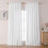 White faux linen curtains 84 inch 2 pcs 1
