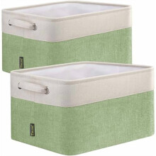 Lot de 2 paniers de rangement en tissu pour étagères, paniers de rangement en lin pour organiser, paniers décoratifs pour vêtements, maison