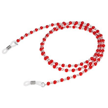 Eyeglasses Retainer Chain Reading Glasses Sunglass Beaded Rope Eyewear Strap Holder Decoration, Red