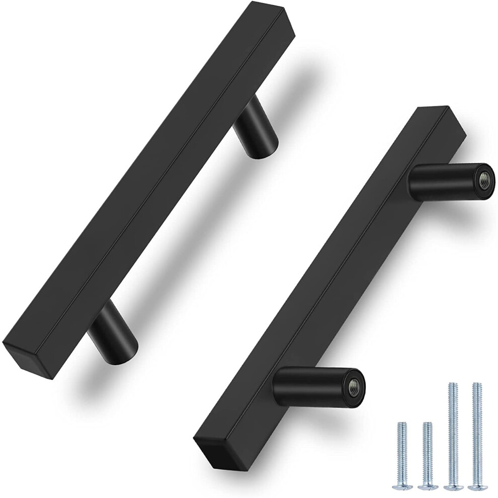 10-Pack 3" Hole-To-Hole Black Square Cabinet Handles Â Compatible With Kitchen Cabinets, Drawers, Cupboards & Wardrobes 9028731354606