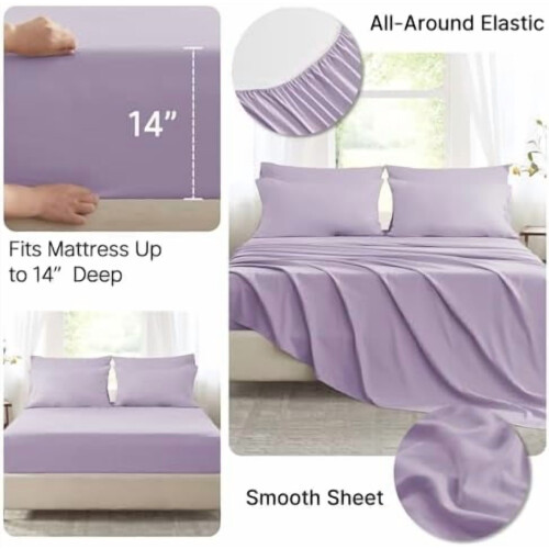 Ensemble de couette 7 pièces lavande pour lit queen 1