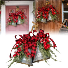 Christmas Silver Bells Wall Hanging – Large Galvanized Rustic Tree Ornaments, Living Room Decor & Gifts, Compatible with Christmas Decor