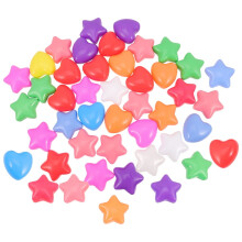 80Pcs Assorted Color Star and Heart Plastic Balls for Filling Playpens and Playrooms
